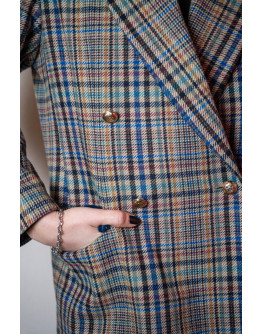 Vintage woollen plaid blazer M