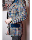 Vintage woollen plaid blazer M