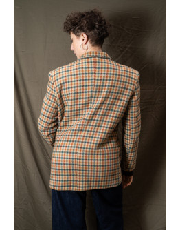 Vintage μάλλινο καρό σακάκι L